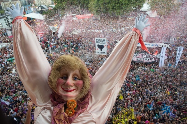 Marijaia ya está en Bilbo para disfrutar de las fiestas un año más. (ARGAZKI PRESS)