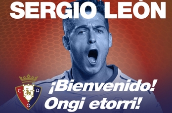 Sergio León firma con Osasuna por cuatro años. (Osasuna.es)