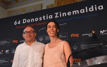 Jose Luis Rebordinos Zinemaldiko zuzendaria eta Ruth Perez de Anucita, komunikazio arduraduna. (Andoni CANELLADA/ARGAZKI PRESS)