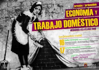 Cartel de las jornadas sobre el trabajo doméstico.