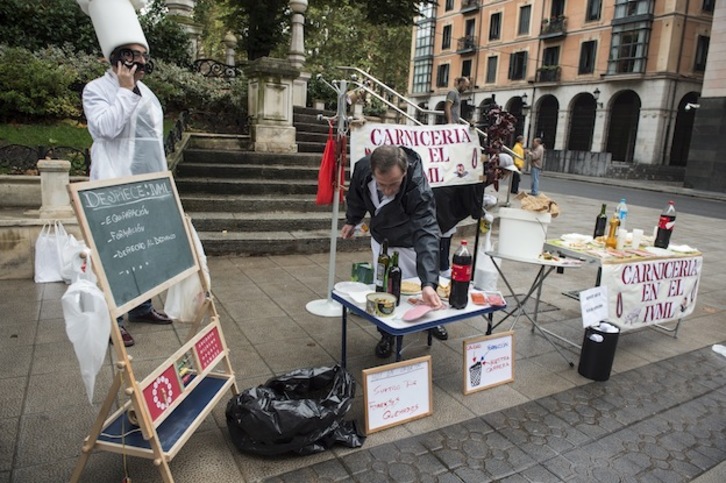 Acto de protesta de los forenses llevada a cabo el pasado martes. (Monika DEL VALLE / ARGAZKI PRESS)