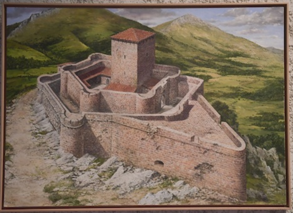 Recreación del castillo de Amaiur que se utilizó para un puzzle que ofertó GARA a sus lectores. (Jagoba MANTEROLA/ARGAZKI PRESS) 