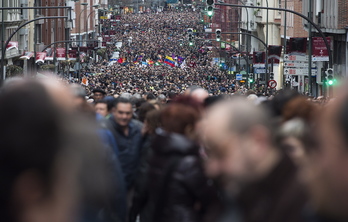 Imagen de la marcha del año pasado en Bilbo. (Luis JAUREGIALTZO | ARGAZKI PRESS)