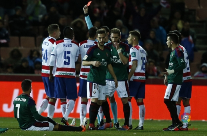 El Granada ha terminado con nueve jugadores. (OSASUNA.ES)