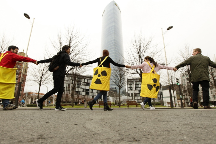 La protesta ha interpelado directamente a Iberdrola. (Aritz LOIOLA/ARGAZKI PRESS)