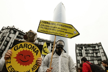 La protesta ha interpelado directamente a Iberdrola. (Aritz LOIOLA/ARGAZKI PRESS)