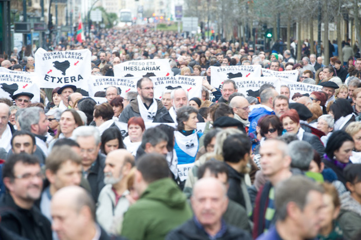 Imagen de una movilización por los derechos de los presos. (Juan Carlos RUIZ / ARGAZKI PRESS)