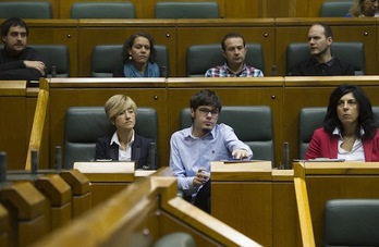 El grupo parlamentario de Elkarrekin Podemos, a consecuencia del cual se ha debatido sobre la cuestión, en una imagen de archivo. (Raul BOGAJO/ARGAZKI PRESS)