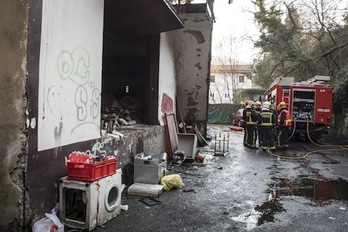 La nave calcinada en Andoain. (Gorka RUBIO/ARGAZKI PRESS)