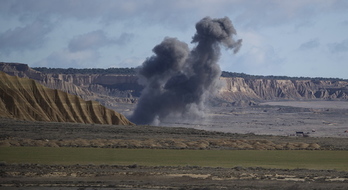 Maniobras en Bardenas, el reciente 8 de febrero. (Jagoba MANTEROLA / ARGAZKI PRESS)