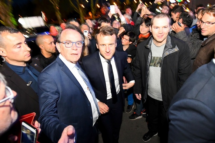 Macron, a su llegada a un mitin en Rodez. (Jose TORRES/FRANCE PRESSE)