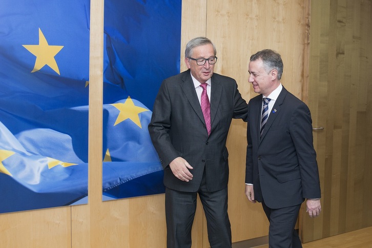 Jean-Claude Juncker recibe a Iñigo Urkullu. (IREKIA.EUS)