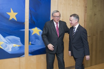 Jean-Claude Juncker recibe a Iñigo Urkullu. (IREKIA.EUS)
