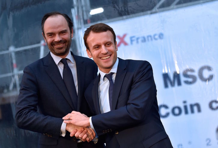Philippe junto a Macron, es uno de los expulsados por Los Republicanos. (Loïc VENANCE/AFP)