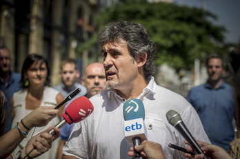 Pello Urizar, durante la presentación de su candidatura a la reelección. (Jaizki FONTANEDA / ARGAZKI PRESS)