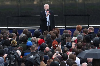 Jeremy Corbyn, durante un mitin en la localidad inglesa de Gateshead. (Scott HEPPELL/ARGAZKI PRESS)