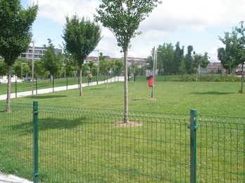 Imagen de la nueva zona de esparcimiento canino en el parque de Ilargienea. (AYUNTAMIENTO DE IRUÑEA)