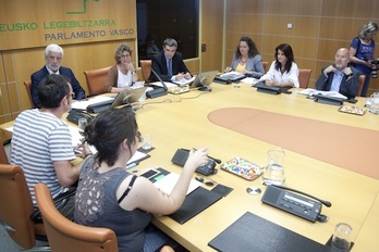 Jonan Fernández ha comparecido ante la Comisión de Derechos Humanos del Parlamento de Gasteiz. (LEGEBILTZARRA.EUS)