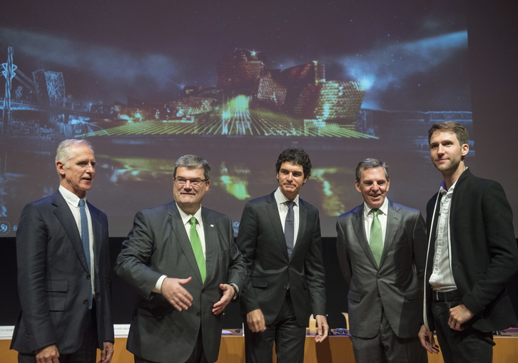 Presentación del espectáculo de luces en el Guggenheim. (Monika DEL VALLE / ARGAZKI PRESS)