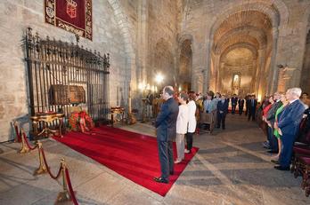 El homenaje se ha llevado a cabo en el monasterio de San Salvador de Leire. (NAIZ.EUS)