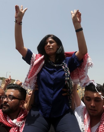 La diputada Khalida Jarrar, en una imagen de archivo. (Jaafar ASHTIYEH/AFP)