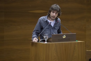 Mikel Buil pasa a ser el nuevo portavoz parlamentario de Podemos Nafarroa. (Iñigo URIZ/ARGAZKI PRESS)