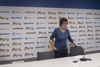 Nekane Arazallus, presidenta del GBC, durante su comparecencia de este martes. (Juan Carlos RUIZ/ARGAZKI PRESS) 