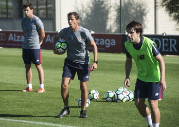 Ziganda durante un entrenamiento en Lezama. (Monika DEL VALLE / ARGAZKI PRESS)