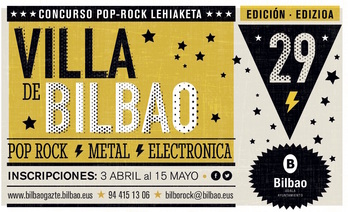 Bilbo Hiria Pop-Rock lehiaketaren kartela.