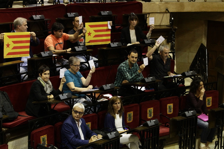 Apoyo de las Juntas Generales de Bizkaia al referéndum catalán. (Aritz LOIOLA / ARGAZKI PRESS)