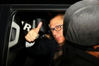 Jorge Glas, vicepresidente de Ecuador, poco antes de su ingreso en prisión. (Rodrigo BUENDÍA/AFP)