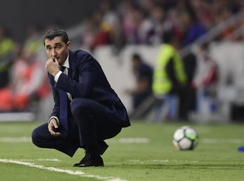 Valverde en un partido con el Barcelona. (Javier SORIANO / AFP)