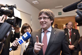 Carles Puigdemont ha seguido los resultados desde Bruselas. (John THYS/AFP)