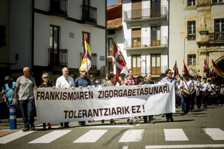 Manifestación contra la impunidad de los crímenes franquistas en Elgeta, en el 80 aniversario de la batalla de los Intxortas. (Jaizki FONTANEDA/ARGAZKI PRESS)