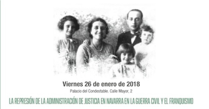 Cartel de las jornadas sobre la represión franquista de la Administración de Justicia en Nafarroa.