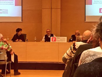 El abogado Miguel Castells, durante su intervención. (@Iurrebidegain)