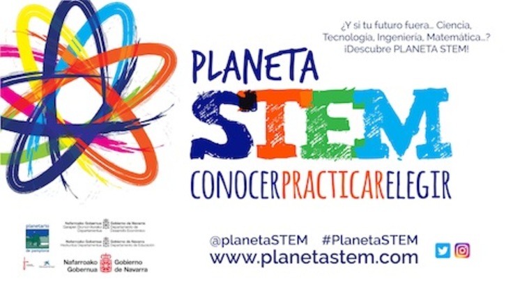 Imagen promocional del proyecto Planeta STEM par fomentar la ciencia entre el alumnado.