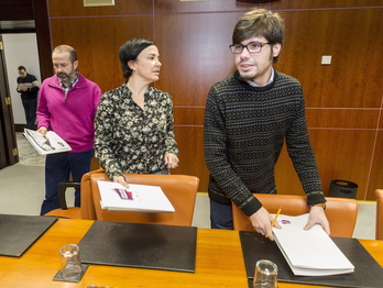 Lander Martínez, al inicio de la reunión. (Juanan RUIZ/ARGAZKI PRESS)