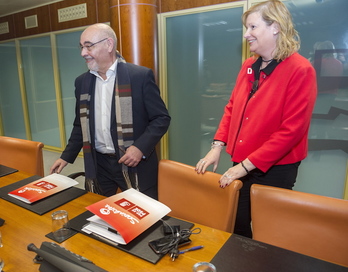 José Antonio Pastor y Susana Corcuera, al inicio de la reunión de la ponencia. (Juanan RUIZ/ARGAZKI PRESS)