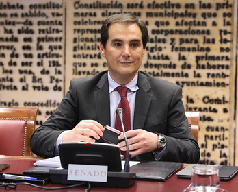 El número dos del Ministerio del Interior español, José Antonio Nieto, hoy en el Congreso. (J. DANAE/ARGAZKI PRESS)
