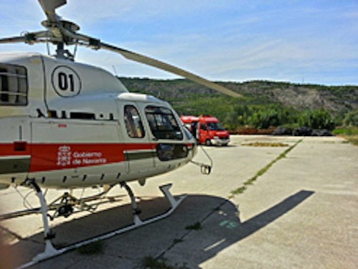 Imagen de archivo de un helicóptero medicalizado. (GOBIERNO DE NAFARROA)
