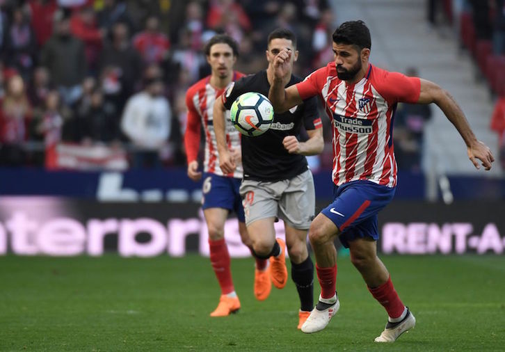 Diego Costa, artífice del segundo gol colchonero. (Gabriel BOUYS/AFP)