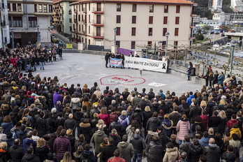 Acto en recuerdo a Ekai Lersundi, el pasado sábado en Ondarroa. (Aritz LOIOLA / ARGAZKI PRESS)