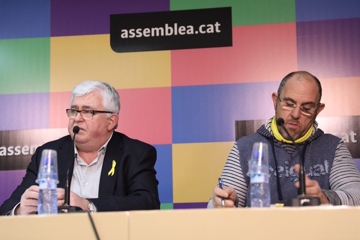 Alcoberro y Cara han presentado la movilización del domingo. (@assemblea)