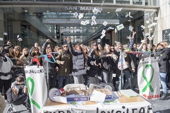 Gipuzkoako Zarako langileen protesta Donostian. (Juan Carlos RUIZ/ARGAZKI PRESS)