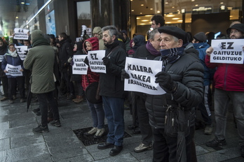 Iruñean asteartean atxiloketen kontra izandako elkarretaratzea. (Jagoba MANTEROLA/FOKU))