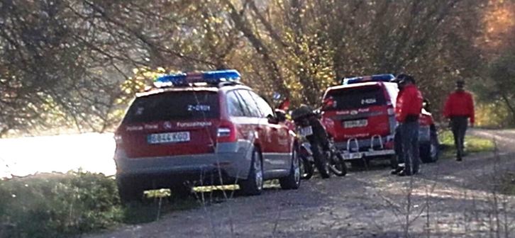 El Grupo de Rescate ha reanudado esta mañana la búsqueda de la persona desaparecida en Lodosa. (Policía Foral)