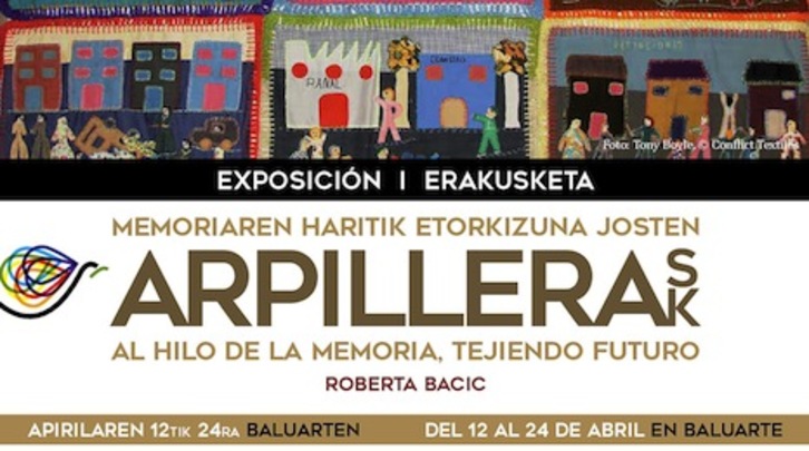 Cartel elaborado para anunciar las jornadas ‘Arpilleras: al hilo de la memoria, tejiendo futuro’.