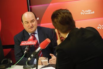 Andoni Ortuzar, durante su entrevista en Radio Euskadi. (@eajpnv)