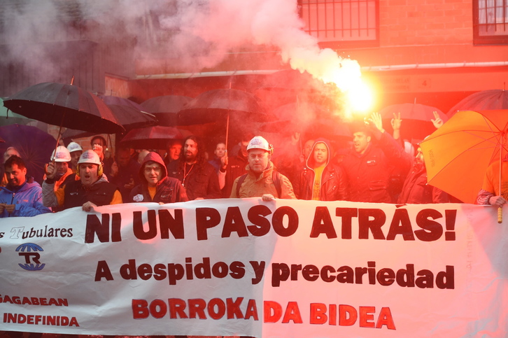 Los trabajadores de Productos Tubulares han exigido el mantenimiento de todos los empleos. (FOKU)